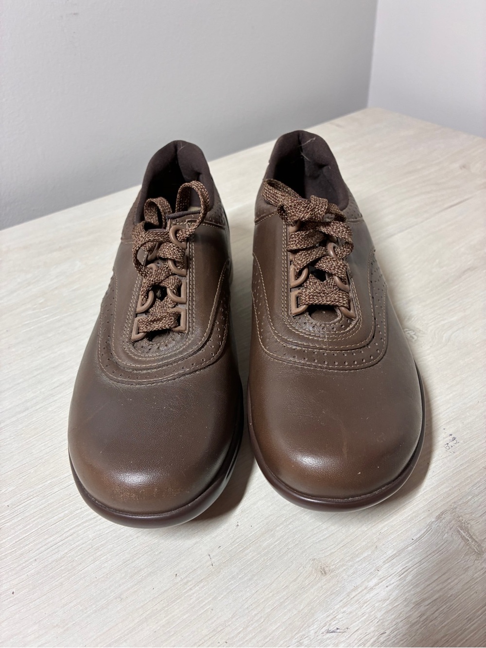 SAS Walk Easy Brown Comfort Walking Leather Lace Up Shoes Women’s 7.5M USA